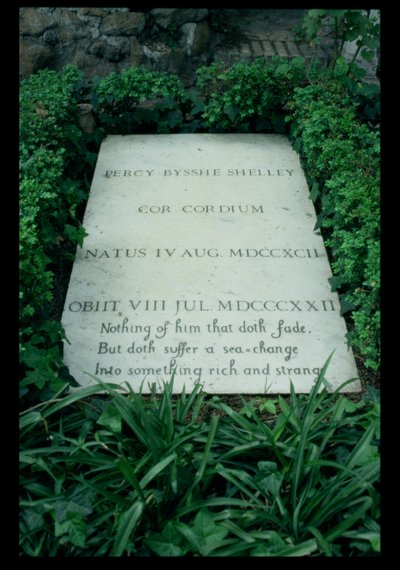 The Grave of Percy Bysshe Shelley (1792-1822) (s/hvitt-bilde) av Unbekannt