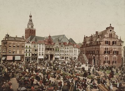 Det store markedet, Nijmegen, ca. 1900 av Unbekannt