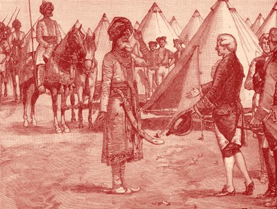 The Great Mughal, på vei inn i den engelske leiren av Unbekannter Künstler
