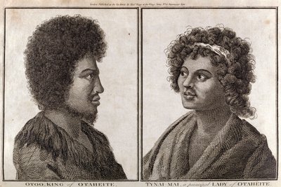 Kongen og en hoveddame av Tahiti, ca 1773 av Unbekannt