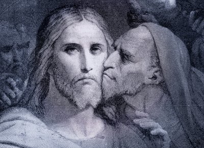 Kysset - Judas Iskariot kysser Jesus Kristus i Getsemane hage, fra 