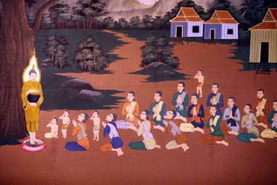 Buddhas liv, veggfreskomaleri, Wat Botum-tempelet, Phnom Penh, 2022 (bilde) av Unbekannter Künstler