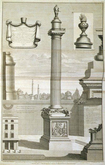 Monumentet designet av Christopher Wren av Unbekannt