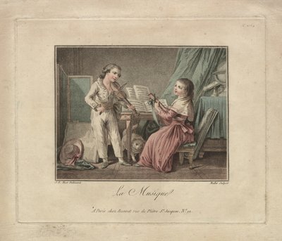 The Music, ca. 1780 (gravering) av Unbekannter Künstler