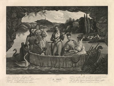 The Water, Paris, ca. 1835 (gravering) av Unbekannter Künstler