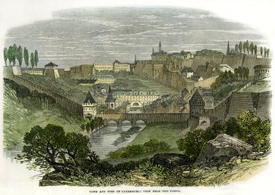 Byen og fortet Luxembourg sett fra nord av David Mosé
