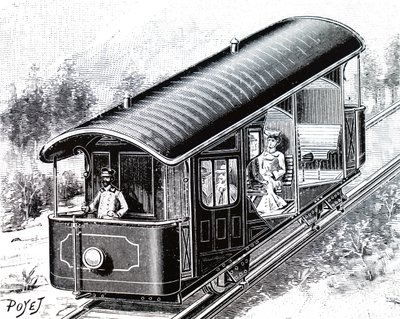 Elbilen på Vesuv-banen. av Unbekannt