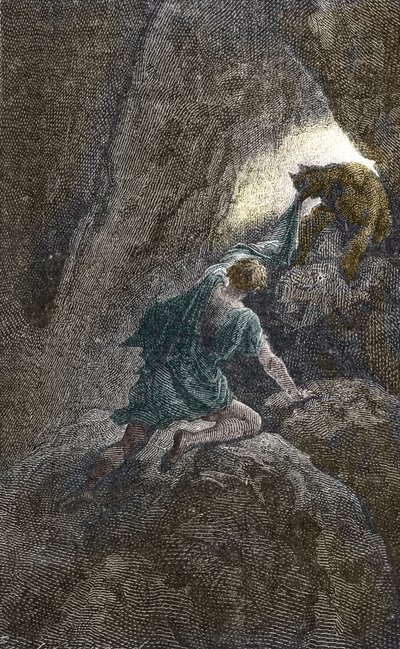 Aristomenes flukt fra hulen hvor han ble fengslet av Unbekannter Künstler