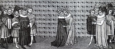 Møtet mellom kong Edward III og kong Filip V av Frankrike. av Unbekannt