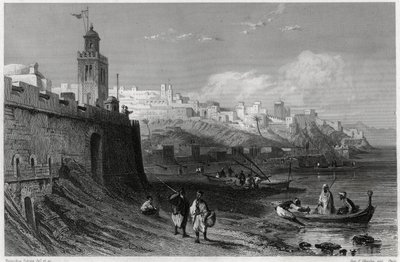 Den pittoreske havnen i den befestede byen Tanger på 1800-tallet, i boken om Middelhavet av Louis Enault (1824-1900), en fransk journalist og reisende. Louis Enault, LA MEDITERRANEE SES ILES ET SES BORDS, Morizot av Unbekannt