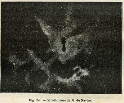 Skipetåken. Gravering fra Camille Flammarions "The Stars and Other Curiosities of the Sky" av Unbekannt