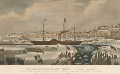 Dampskipet Britannia, fra Cunard Company, forlater Boston-dokkene (USA) 3. februar av Unbekannter Künstler