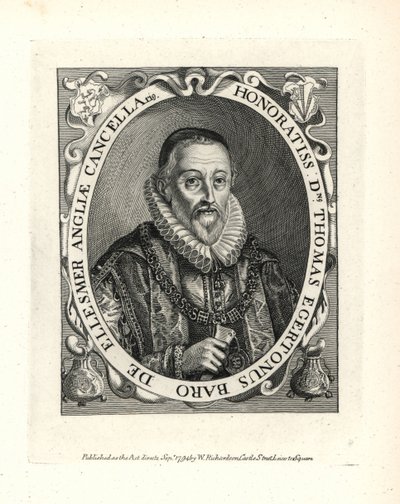 Thomas Egerton (1540–1617) av Unbekannter Künstler