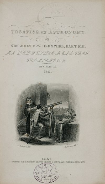 Tittelside til Herschels 'A treatise on astronomy' av Unbekannt