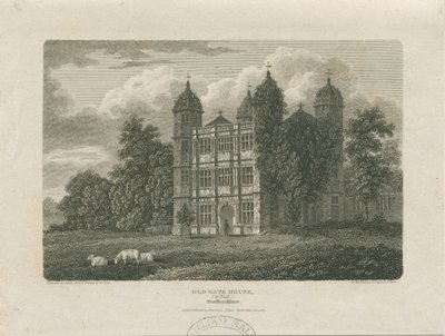 Tixall Hall - Gatehouse: gravering, 25. november 1775 av Unbekannt