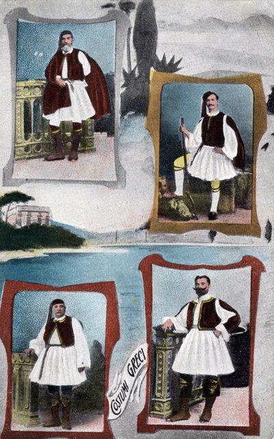 Tradisjonelle greske herrekostymer - Postkort 1914-1918 av Unbekannt