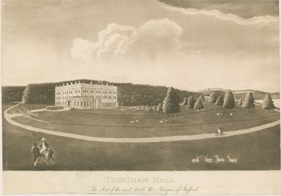Trentham Hall: akvatintgravering av Unbekannt