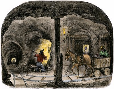 Tunnel i en gruve i California av Unbekannter Künstler