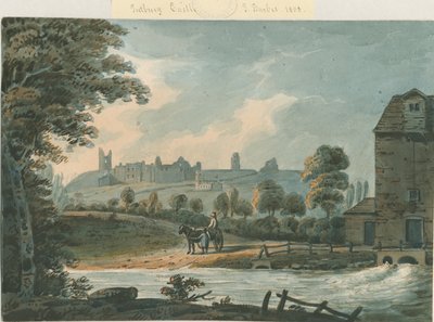 Tutbury Castle - South East View: vannfargemaleri, 1808 av Unbekannt