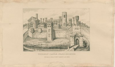 Tutbury Castle: stålgravering, 1620 av Unbekannt