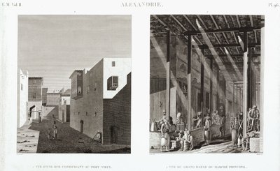 To utsikter over Alexandria, Egypt, ca 1798 av Unbekannt