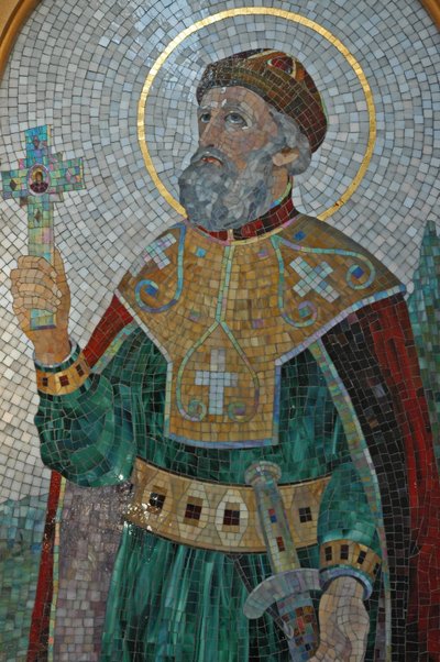 Ukraina, Kiev, St. Illya'a ortodokse katedral og nonnekloster (bysantinsk), mosaikk av St. Vladimir av Unbekannter Künstler
