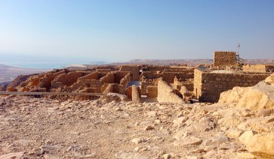 Utsikt fra Masada til Dødehavet (bilde) av Unbekannt