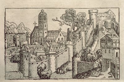 Utsikt over den antikke byen Alexandria fra en bok med graveringer med tittelen 