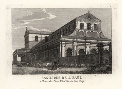 Utsikt over basilikaen St. Paul utenfor murene, Roma av Unbekannt