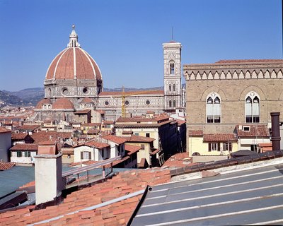 Utsikt over katedralen, Campanile og Orsanmichele (bilde) av Unbekannt