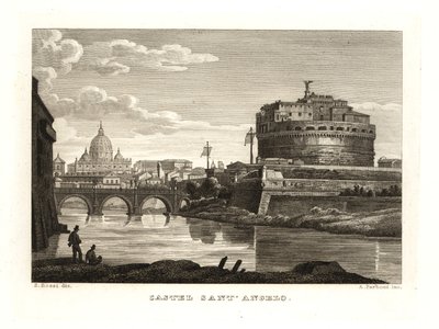 Utsikt over Hadrians mausoleum eller slottet til den hellige engel, Castel Sant