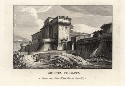 Utsikt over den romerske slottsbyen Grottaferrata, Roma av Unbekannt