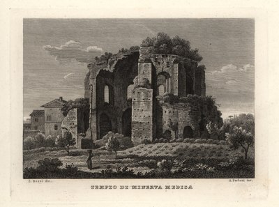 Utsikt over tempelet til Minerva Medica, Tempio di Minerva Medica, eller nymphaeum, Roma av Unbekannt