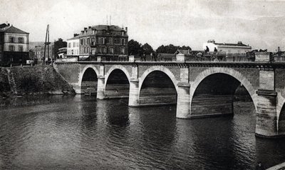 Utsikt over Marne-broen i Epernay, Marne - postkort ca. 1910 Privat samling av Unbekannter Künstler