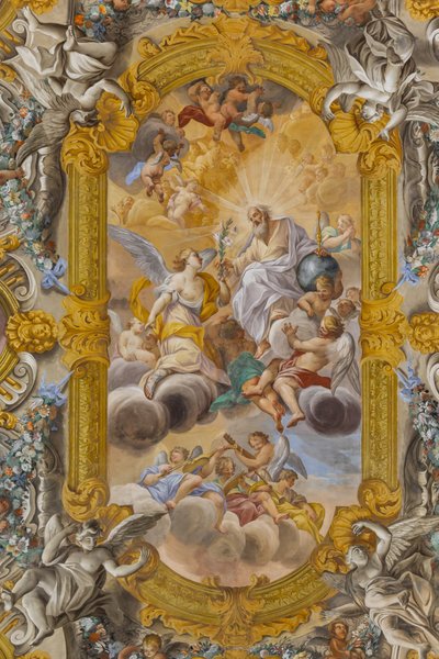 Utsikt over taket, Nunziatina-kirken, Todi, Umbria, Italia (bilde) av Unbekannter Künstler