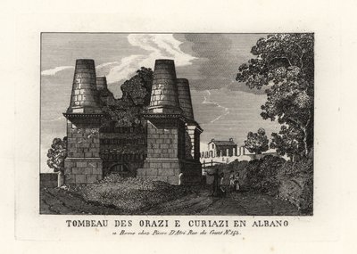 Utsikt over ruinene av mausoleet til Horatii og Curiatii på Appian Way, Roma av Unbekannt