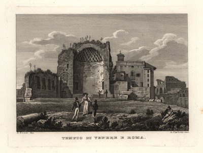 Utsikt over ruinene av Venus-tempelet og Roma, Venus-tempelet og Roma, Venus-tempelet og Roma av Unbekannt