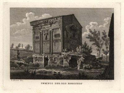 Utsikt over ruinene av graven til Annia Regilla i Caffarella Park, Tempio del Dio Redicolo, Roma av Unbekannt