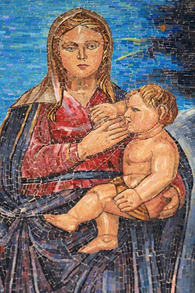 Jomfru og barn. Guatemala. Bebudelsesbasilikaen, Nasaret, Israel av Unbekannt