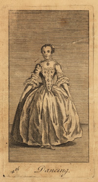 Ung dame danser i et rom av Unbekannt