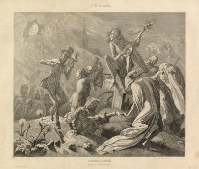 Ung kjærlighet, Karlsruhe, ca. 1850 (gravering) av Unbekannter Künstler