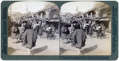 Batsumati street, Yokohama, Japan, 1904. av Underwood and Underwood