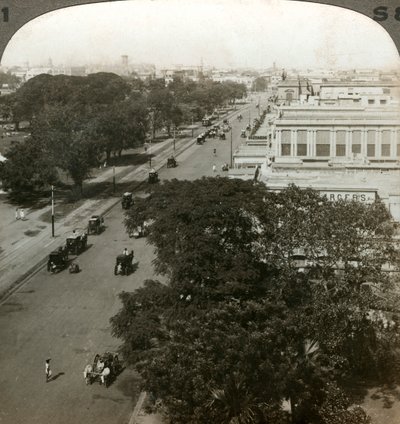 Chowringhee Road, Calcutta, India, ca 1900-tallet. av Underwood and Underwood