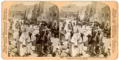 Fødselskirken, bygget der Jesus ble født, Betlehem, Palestina, 1900. av Underwood and Underwood