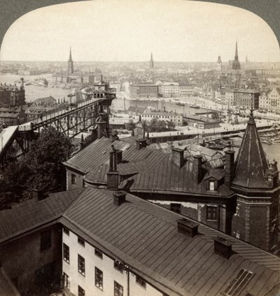 Bybilde, Stockholm, Sverige. av Underwood and Underwood