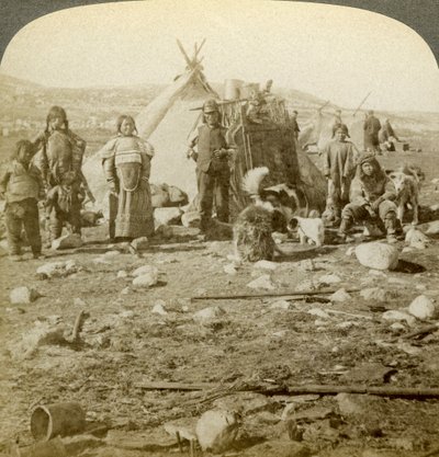 Eskimoer, Grønland. av Underwood and Underwood