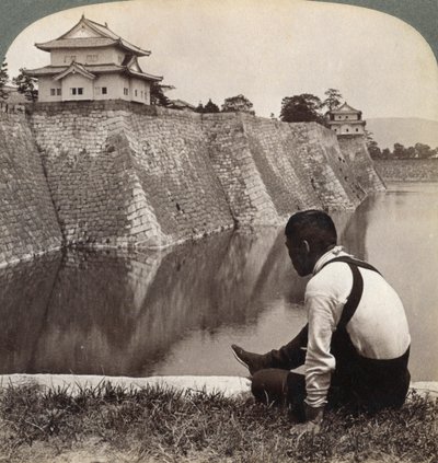 Føydalslottet til de stolte Shoguns, Osaka, Japan, 1904 av Underwood and Underwood