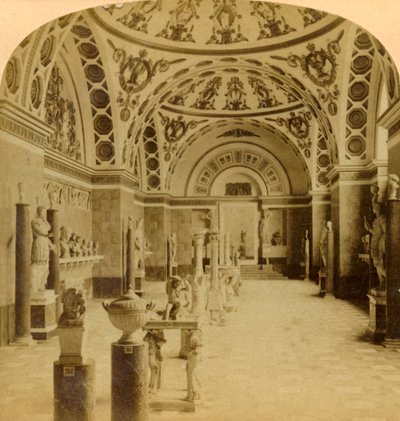 Hall of the Romans, Glyptothek, München, Tyskland, 1898. av Underwood and Underwood
