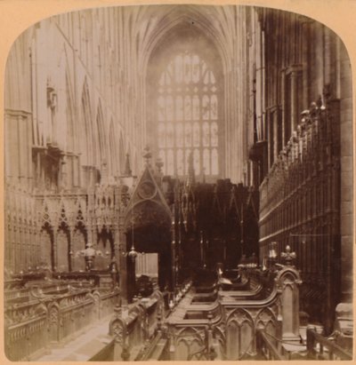 Interiør i Westminster Abbey, London, England, 1896. av Underwood and Underwood