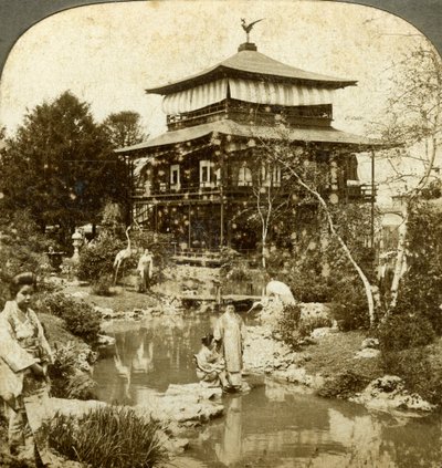 Japansk hage på verdensutstillingen, St Louis, Missouri, USA, 1904. av Underwood and Underwood